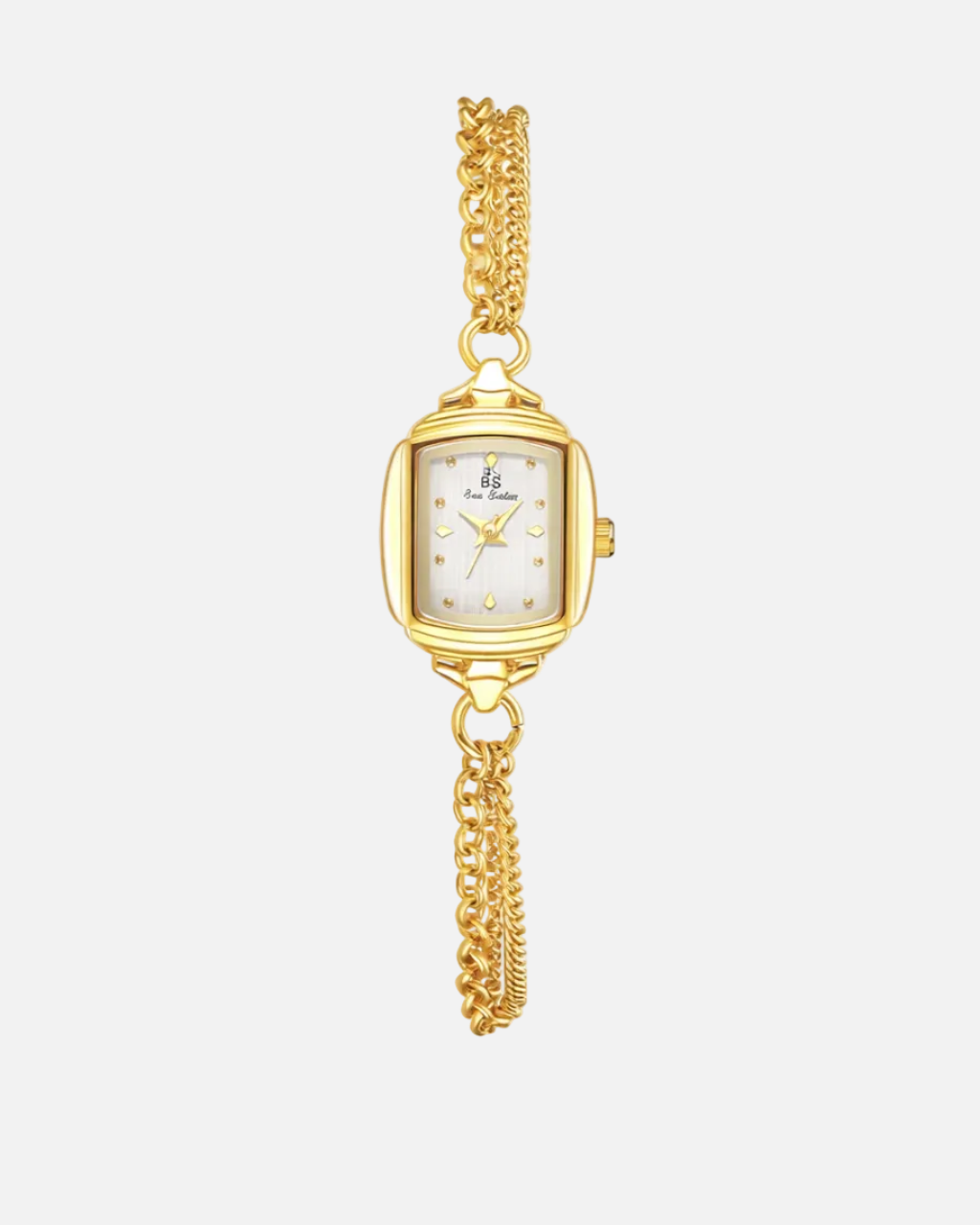 שעון זהב עם לוח מרובע