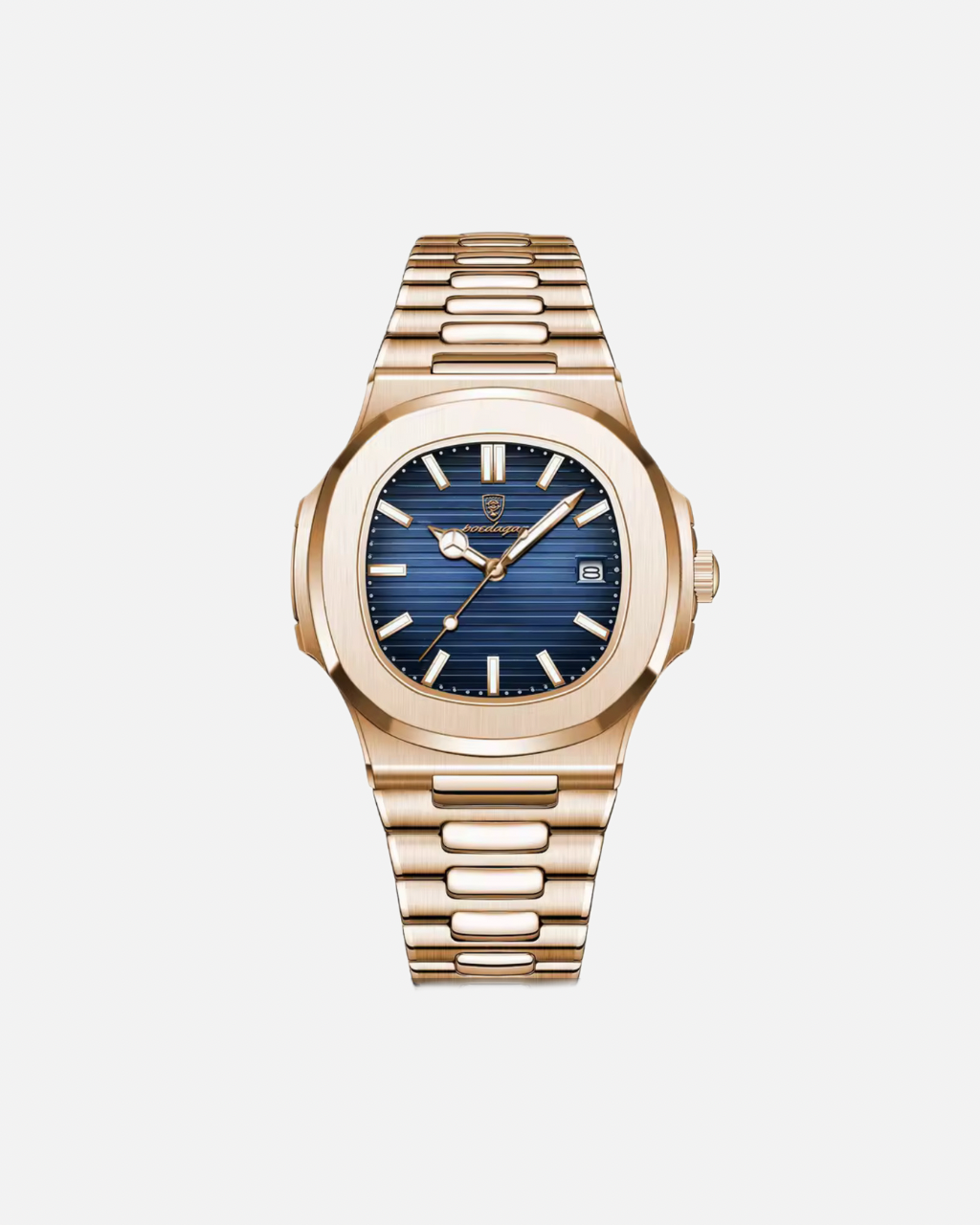 שעון לוח כחול מרובע