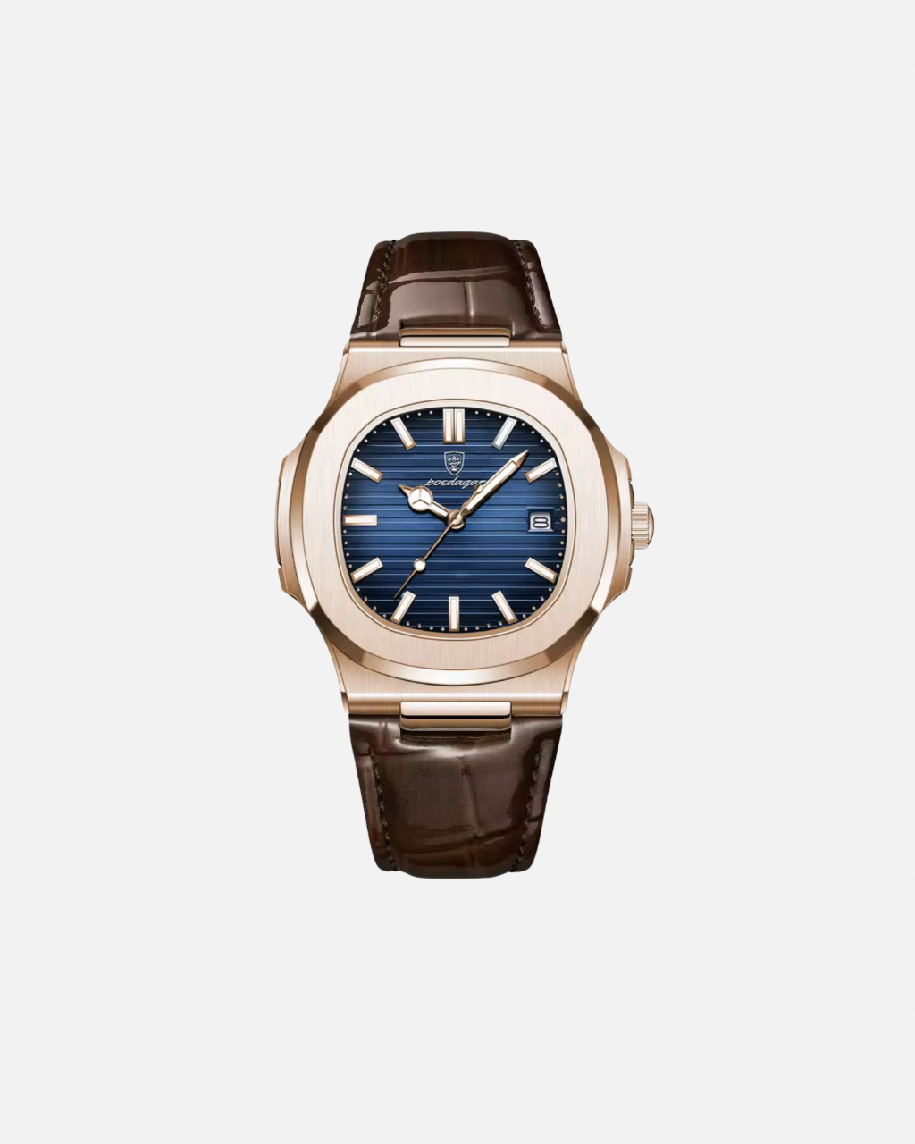 שעון לוח כחול מרובע