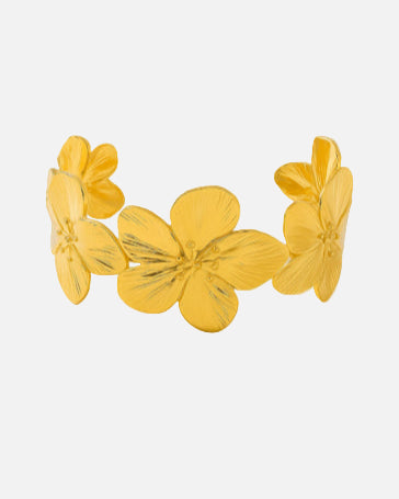 צמיד פרחים זהב
