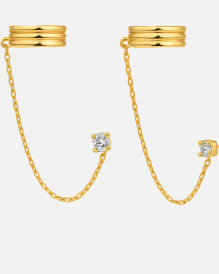 עגילי שרשרת מזהב